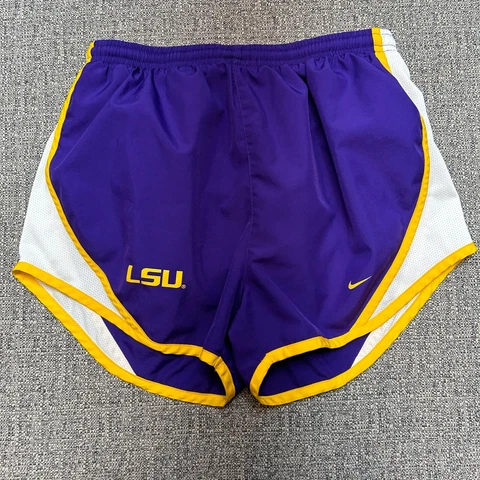 Nike LSU Tigers Shorts Womens Medium Purple Gold Running Jogging 25 Waist Sport Cover