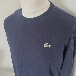 Lacoste Sport Long Sleeved T-Shirt XL Mens Navy Blue Embroidered - Picture 1 of 8