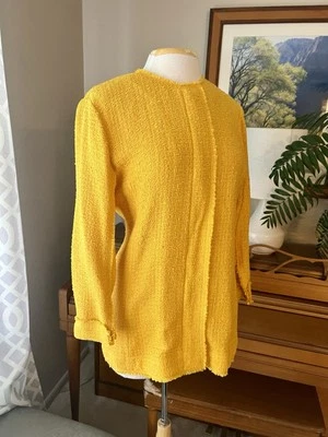 ¡Nuevo! Chaqueta Blazer JOSEPH Mujer Oro Amarillo Jerra Tweed, Talla 40, Sin Forro Foto 1 de 4