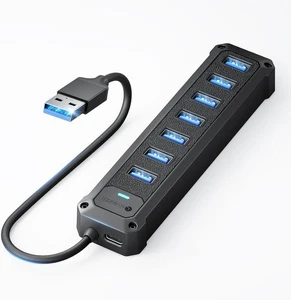4/7 Ports USB 3.0 Hub, Multiport USB A Hub for PC, 5Gbps Fast Data Hub Splitter - Picture 1 of 13