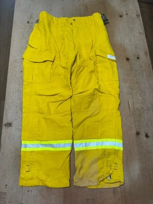 Pantalones de lucha contra incendios Crew Boss Nomex Wildland amarillo reflectante 2017 L-30 AL Foto 1 de 4