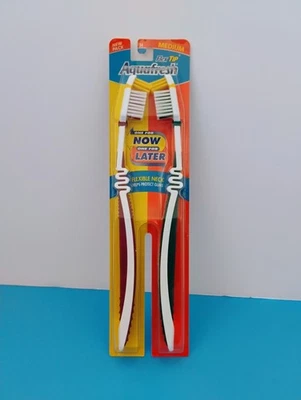 2 cepillos de dientes medianos Aquafresh Flex Tip 2002 vintage granate y verde azulado sellados (J) Foto 1 de 2