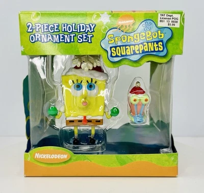 New - SpongeBob SquarePants - 2004 American Greetings Holiday Ornament Set - Image 1 of 2