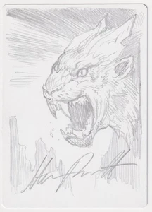 Gold Signed Felidar Cub Proof Sketch NM BFZ Artist Steve Prescott MTG Magic AP! - Picture 1 of 2