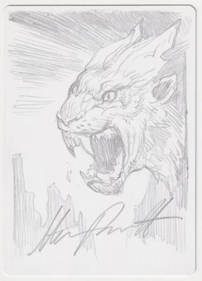 Gold Signed Felidar Cub Proof Sketch NM BFZ Artist Steve Prescott MTG Magic AP! - Image 1 of 2