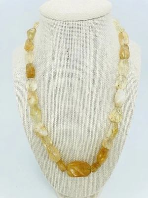 Collar ajustable de plata de ley con cuentas de citrino natural Foto 1 de 4