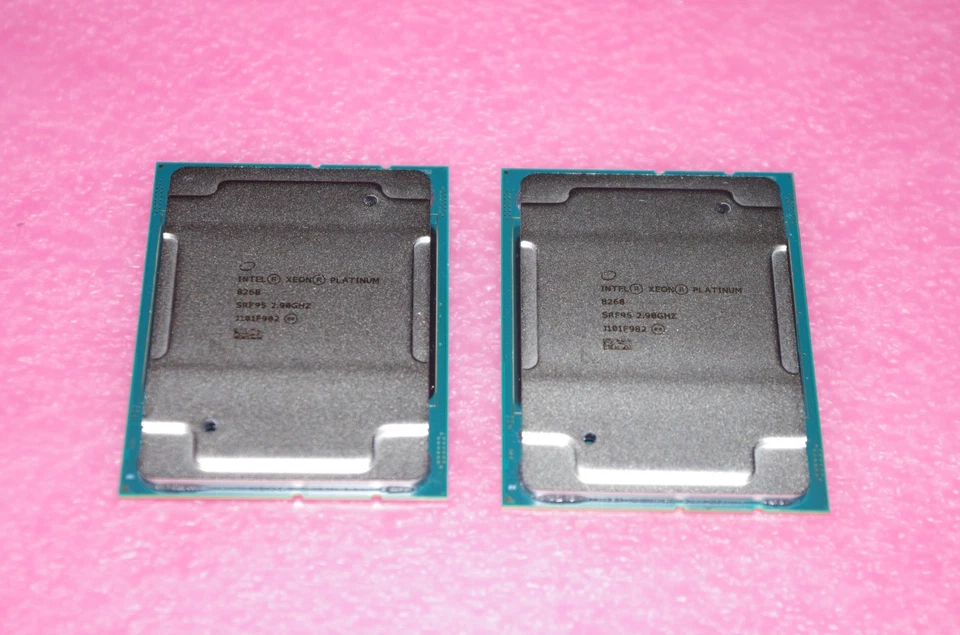 Matched Pair 2x Intel Xeon Platinum 8268 LGA3647 CPUs SRF95 3.9GHz 48C Dell R740 - Image 1 of 1