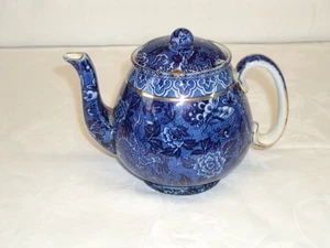 Tetera pequeña de 1 pinta Art Nouveau Flow Blue Wileman Shelley Blue Dragon - Imagen 1 de 11