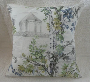 Blue Cushion Cover Tree Glasshouse Bird Print New Handmade 16" inch 40cm - Picture 1 of 10