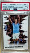 ERLING HAALAND 2023 LEAF BREAKS SEASON GOAL RECORD PREMIER LEAGUE PR: 423 PSA 9