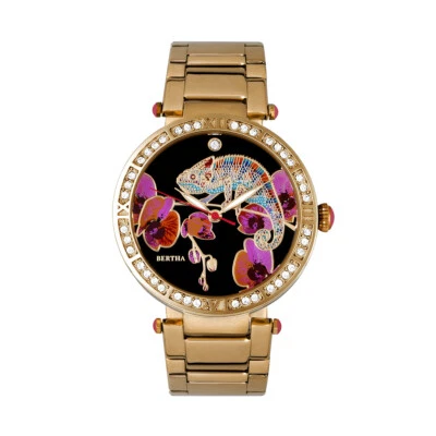 Bertha Camilla Mother-Of-Pearl Bracelet Watch - Gold - Image 1 of 3