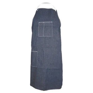 Blue Denim Work Apron 2 Pocket Adjustable Fit New Safety - Picture 1 of 1