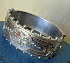 Pulsera Victoriana Plata Oro Diseño Floral Estético Plata de Ley hm 1885 - Imagen 1 de 11