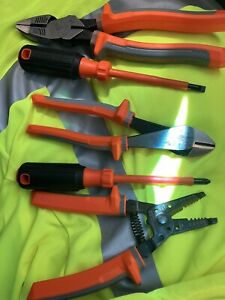Klein Tools 1000V 5-Piece Insulated Tool Kit Safety Rated 9415R - USA MADE Used