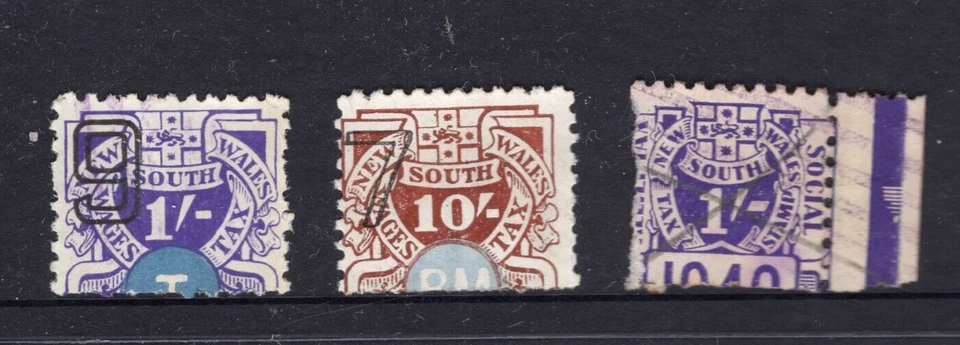 1930's NSW Australia Wages Tax Revenue 1/- & 10/- - Image 1 of 1