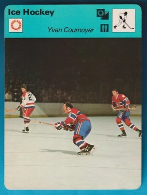 1977 Sportscaster- Yvan Cournoyer- Ice Hockey-NHL MVP-"Mighty Mike"-Italy #15-13 - Изображение 1 из 4