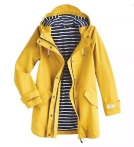 Joules Coat Antique Gold Waterproof Rain Jacket Nautical Womens 10