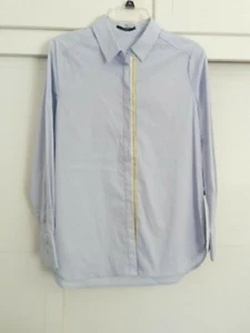 10 Feet Womens Light Blue Long Sleeve Button Up Shirt Top Blouse Size Small EUC - Picture 1 of 7