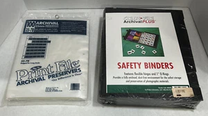 Print File 35-7B Archival Negative Storage Sheets 100 Pages & Safety Binder New! - Picture 1 of 3