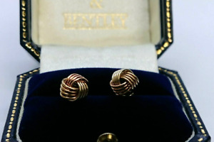 Knot Earrings Two Tone  9ct Gold - Rose Gold and Yellow Gold 9ct Earrings