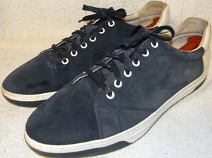 JOHNSTON & MURPHY "McGuffey" men's suede navy blue sneakers, sheepskin, sz. 11M - Picture 1 of 12