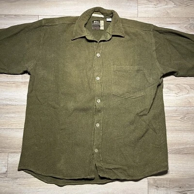 Camisa De Colección Grande Waffle Abotonada Noticias Internacionales Oliva Grn Talla Mediana Foto 1 de 4