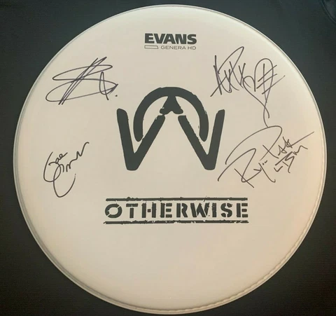 OTHERWISE AUTOGRAPHED EVANS DRUMHEAD W/COA SIGNED BY THE ENTIRE BAND W/PICS Cover
