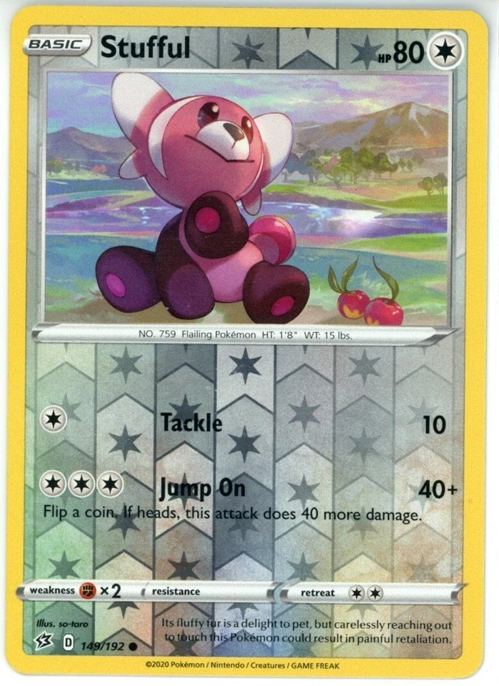 Pokemon TCG Stufful 149/192 Swsh02: Rebel Clash Reverse Holo - Image 1 of 1