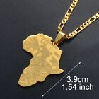 Africa Continent Map African Country Pendant Necklace Chain Gold Afro Women Men