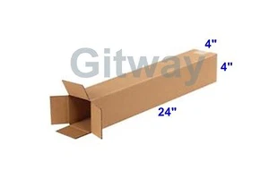 25 4x4x24 Corrugated Cardboard Shipping Mailing Moving Tube Box Boxes 24x4x4 - Picture 1 of 1