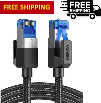 UGREEN Cat 8 Ethernet Cable Braided High Speed 40Gbps 2000Mhz, 1.5 Ft to 15 Ft - Image 1 of 4
