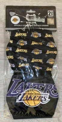  Los Angeles Lakers NBA Officially Licensed Two Reusable Face Covering One Size - Image 1 of 4