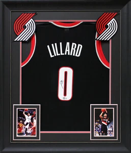Damian Lillard Authentic Signed Black Pro Style Framed Jersey BAS Witnessed - Picture 1 of 2