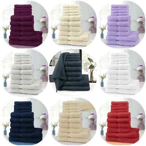 Luxurious 100% Cotton 10 Piece Towel Bale Set - Extra-Absorbent Towels Sets - Picture 1 of 20