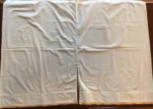 Juego de 2 fundas de almohada vintage ganchillo Ombré naranja ribete sobre Ric Rac - Imagen 1 de 3