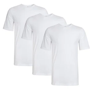 Pack of 3 Mens Plain Crew Neck T Shirts Summer Short Sleeve Slim Fit T-Shirt - Picture 1 of 26