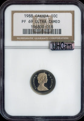 1988 Canada 10 Cents 10C NGC PF69 Ultra Cameo - Quality - Image 1 of 2
