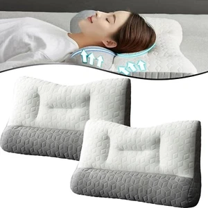 2/4/8Pcs Neck Support Latex Pillow Ergonomic Pillow for Back Shoulder Deep Sleep - Picture 1 of 12