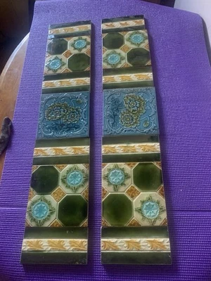ANTIQUE Fireplace  Tile Set  / Victorian TILES / Full Set - Image 1 of 4