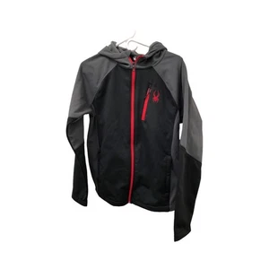 Spyder Men's Hydroweb Black / Grey / Red Waterproof Hooded Jacket Small - Picture 1 of 10