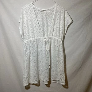 Wave Zone Badeanzug Überwurf weiß ärmellos Taille zum Binden V-Ausschnitt Strand Übergröße 3X - Bild 1 von 3