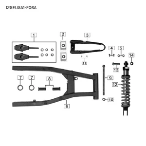 Mutt Stravaig 125 EU5 2024 - 2025 Rear shock 395mm black ref no.12 - Picture 1 of 1