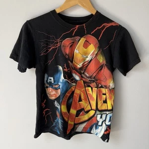 Marvel Avengers 2012 AOP Short Sleeve Tee Kids Youth M Multicolor Superhero - Picture 1 of 3