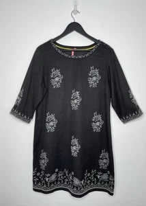 White Stuff Cotton Mix Shift Dress Tunic Embroidered Birds Floral Boho UK 16 - Picture 1 of 9