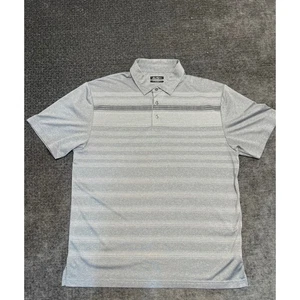 Ben Hogan Performance Herren grau gestreift Golf Poloshirt Large atmungsaktiv leicht - Bild 1 von 5