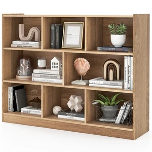 3-Tier 8-Cube Wooden Bookcase Storage Cabinet Floor Standing Display Shelving - Picture 1 of 10