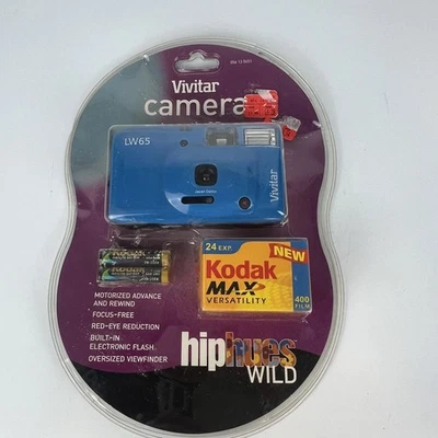 Vivitar Hip Hues Wild LW65 35mm Film Camera – Automatic | Blue | NEW Sealed - Image 1 of 4