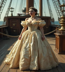 Elegante Vestido de Baile de graduación Años 1870 con Encaje Abustivo Victoriano Vestidos de Noche Baile Fiesta - Imagen 1 de 3