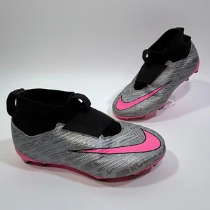 Nike Zoom Mercurial Superfly 9 Pro FG Cleats Kids 3.5y Silver Pink FJ2034-060 - Picture 1 of 15