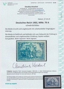 Prachtstück 1902 Freimarke Mi. 79 A geprüft mit Fotoattest - Picture 1 of 3